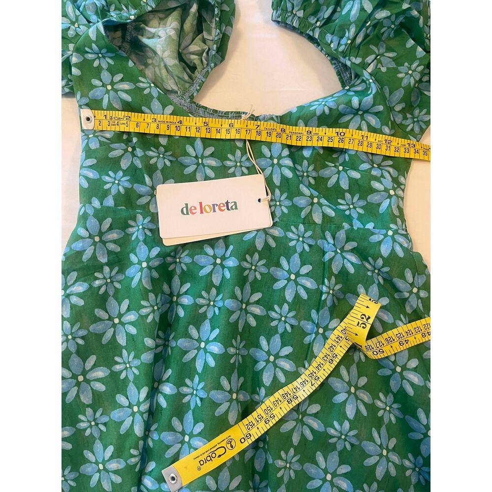 De Loreta Green Floral Midi Dress NWT XS - Picture 4 of 5